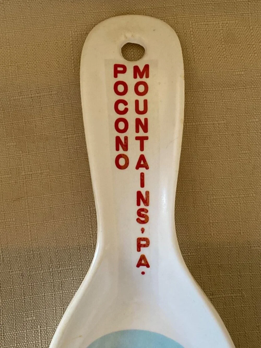 Vintage Pocono Mountains PA Spoon Rest Melamine Moose